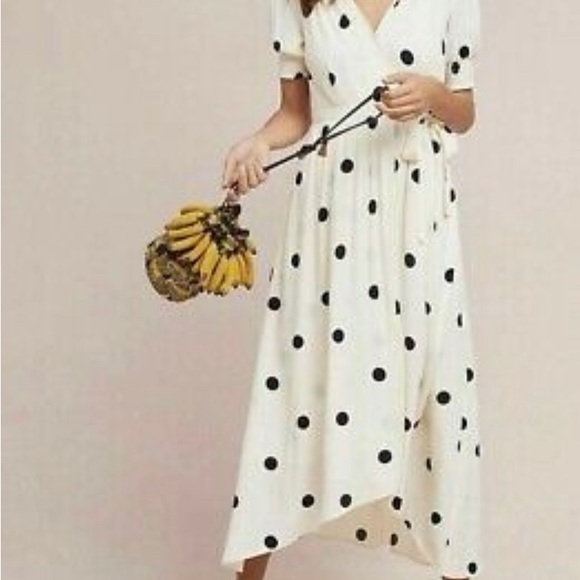 Anthropologie Breanna Wrap Polka Dot Dress - Picture 2 of 13